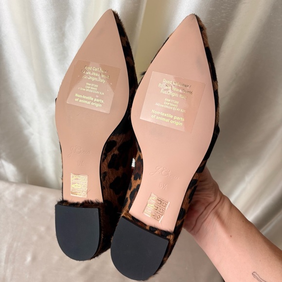 J Crew Calf Fur Leopard Print Flats- 6.5 - Picture 8 of 9